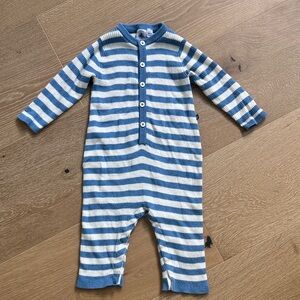 Petit Bateau Striped Blue and White Kids One Piece 18-24m